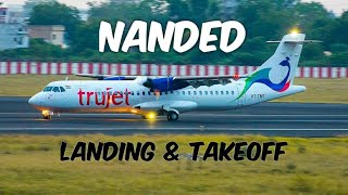 NANDED AIRPORT  LANDING AND TAKEOFF  SGCLICKS  TRUJET [upl. by Jerol]