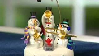 Hallmark Keepsake Magic Ornament 2009 Snowman Band [upl. by Elleina]