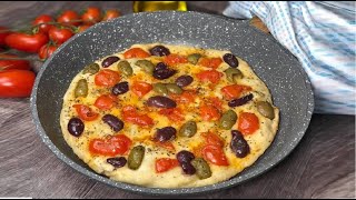 FOCACCIA SENZA IMPASTO pronta in 5 minuti solo 1 cucchiaio [upl. by Lucila]