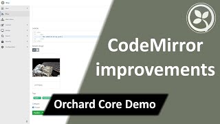 CodeMirror improvements  Orchard Core Demo [upl. by Hawk]