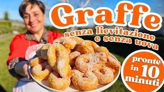 GRAFFE DI CARNEVALE PRONTE IN 10 MINUTI 🥳 Senza Lievitazione e Senza Uova  Live Versione Corta [upl. by Celia127]