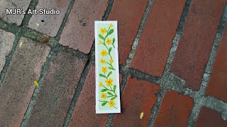 Simple Bookmark painting tutorial  Bookmark painting ideas  Easy painting for beginners [upl. by Lauber]