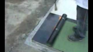 Torch applying bituminous sheet waterproofing membrane [upl. by Sinnard]