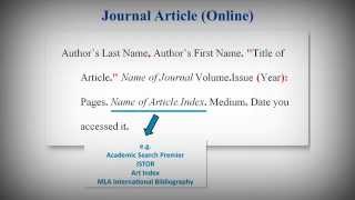 MLA Style Works Cited List Citing Journal Articles [upl. by Hartman808]