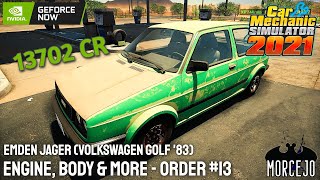 Volkswagen Golf  Emden Jager  Story Order 13  Car Mechanic Simulator 2021 gameplay [upl. by Anaitsirhc105]