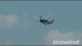 P51 Mustang quotHeller Bustquot Aerobatics  Thunder Over Michigan 2014 [upl. by Yniattirb24]