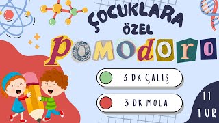 💯 ÇOCUKLARA ÖZEL POMODORO TEKNİĞİ Uzmanların Tavsiyesi  3 Dk Çalış 3 Dk Mola 11 Tur 🎯 [upl. by Saphra]