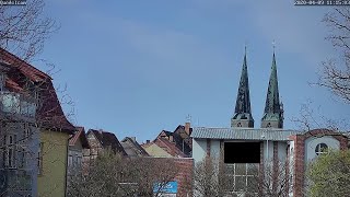 Webcam Quedlinburg windiges Glockengeläut der Nikolaikirche [upl. by Yesnek474]