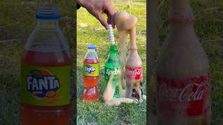 Cola vs Sprite vs Fanta Which Makes the Tallest Fountain [upl. by Anawt]