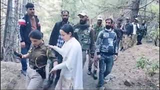 MLA Kishtwar Shagun Parihar crossing through difficult terrain to reach Kuntwara for paying homage [upl. by Ellener]