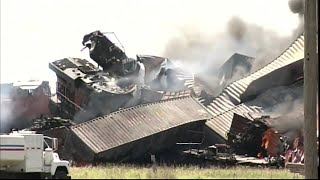 Video shows Texas train crash wreckage [upl. by Nebe]