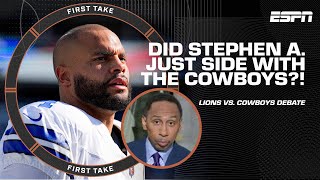 Stephen A PICKS Cowboys OVER Lions as MOST dangerous team 🍿 First Take [upl. by Marston]