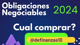 Obligaciones Negociables 2024  Cual comprar Renta en dólares [upl. by Sadoc]