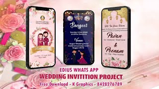 Wedding Invitation Video  Marriage Cards  Whatsapp Save The Date Video Invitation  Free Download [upl. by Siulesoj]