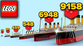 LEGO Titanic From 13 to 9000 Parts  Comparison [upl. by Raknahs]