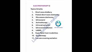 electrotherapy 2 chapter wise old questions [upl. by Ivar]