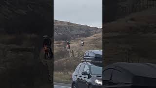 2 off road bikers on side of M62 motorway [upl. by Alemac987]