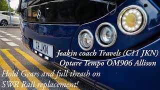 Musical Gearbox  full Kickdown  Jeakin Coach Travels Optare Tempo OM906 €4 C11 JKN on SWR rep [upl. by Sivatco]