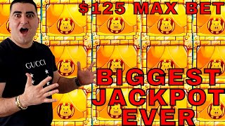 BIGGEST JACKPOT Ever On YouTube For Huff N More Puff  Las Vegas Mega Jackpots [upl. by Onateag410]