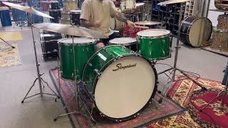 1970s Slingerland Green Sparkle Drum Kit [upl. by Etteloc]