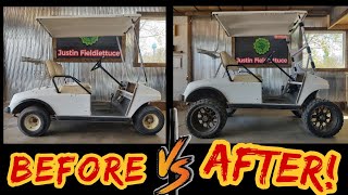 Golf Cart Before vs After 6quot Lift kit Wheels amp Windshield Upgrade [upl. by Marta617]