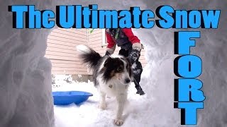 How to Build the Ultimate Snow Fort  Snow Igloo Style [upl. by Ettenotna]