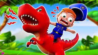 Baby Police VS TRex  TRex Dinosaur Song  Funny Songs amp Nursery Rhymes  PIB Little Song [upl. by Nealah]