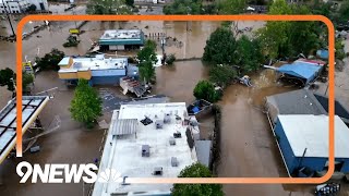 Aerial view of the widespread flooding in Asheville North Carolina [upl. by Swiercz149]