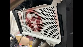 How to install a radiator grill guard cover on a 2022 Honda CB500X from china [upl. by Samale411]