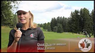 Diane DunlopHébert et SaraMaude Juneau sentretiennent avec Golf Canada lors du Proam féminin [upl. by Parcel]