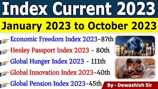 Index 2023 Current Affairs  Indexes 2023  Important Indexes 2023  Indias rank in various indexes [upl. by Rafe]