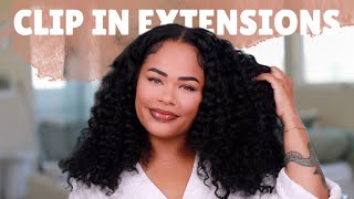 Curly Clip In Install  How To Style  Blend Your Clip Ins [upl. by Adis563]