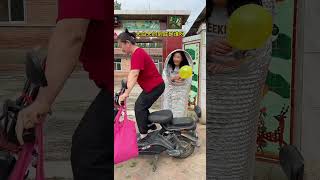 Hilarious Prank on Aunty She Got Scared by a Balloon Pop 😂😅 shorts [upl. by Wolk500]