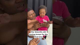 6 months baby testing Lemon for the first time her reaction is everything to make your day 🤣🤣 [upl. by Ecirtal]