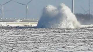 Motor Grader trying to plow through a snow drift [upl. by Ardua]