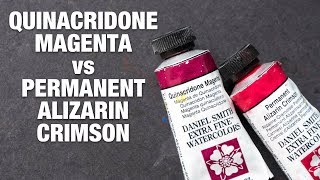 Quinacridone Magenta vs Permanent Alizarin Crimson [upl. by Sung722]