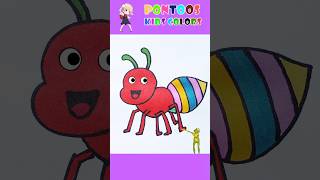 The ant go marching 🐜antgomarching kidssong kidcoloring shortfeed shorts draw color ytshort [upl. by Carboni114]