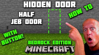 Minecraft HIDDEN DOOR  WITH BUTTON  1x2 Flush Piston Door  Half JEB DOOR [upl. by Llednahs950]