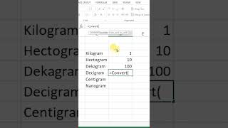 Convert Kilogram into Decigram in Microsoft Excel msexcel decigram excel shorts [upl. by Xyno]