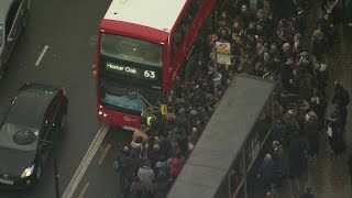 Tube strike wreaks havoc for London commuters [upl. by Laden790]