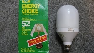 1992 GE Compax compact fluorescent light bulb preheat [upl. by Annaet]