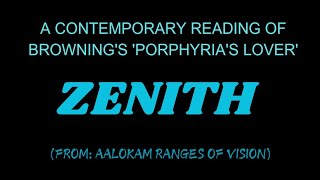 ZENITH AALOKAM RANGES OF VISION A CONTEMPORARY READING OF PORPHYRIAS LOVER BY R BROWNING [upl. by Duggan]