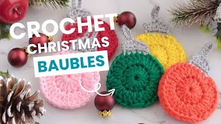 Easy Crochet Christmas Ornaments For Beginners – Crochet Christmas Tree Baubles [upl. by Armbruster]