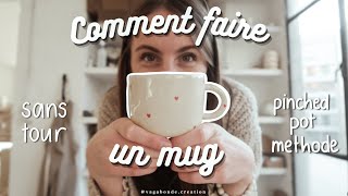 COMMENT FAIRE UN MUG 👩🏼‍🎨 mug en céramique sans tour projet simple de poterie ✨ [upl. by Vedis498]