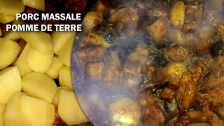 Porc pomme de terre massalé une recette réunionnaise dorigine indienne facile à faire [upl. by Raji]