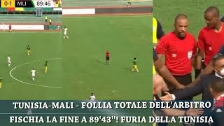 COPPA DAFRICA 2021 TUNISIAMALI FOLLIA TOTALE DELLARBITRO FISCHIA LA FINE A 8943 [upl. by Ezeerb]