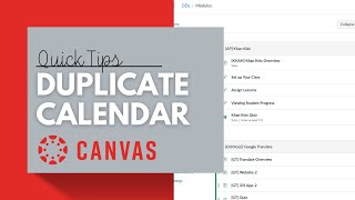 Duplicate a Calendar Template in Canvas [upl. by Milzie351]