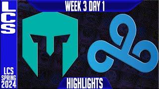 C9 vs IMT Highlights  LCS Spring 2024 Week 3 Day 1  Cloud9 vs Immortals [upl. by Carleton]