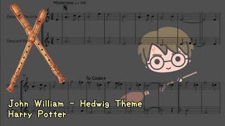 Harry Potter  Hedwigs Theme Sheet Music Recorder Duet [upl. by Eiramaliehs]