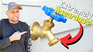 The CORRECT Way To Replace An Outdoor Faucet  DANGEROUS and Common Mistake DIYers Make [upl. by Lennad]